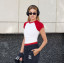 WOMEN'S MICRO RIB RAGLAN BABY TEE